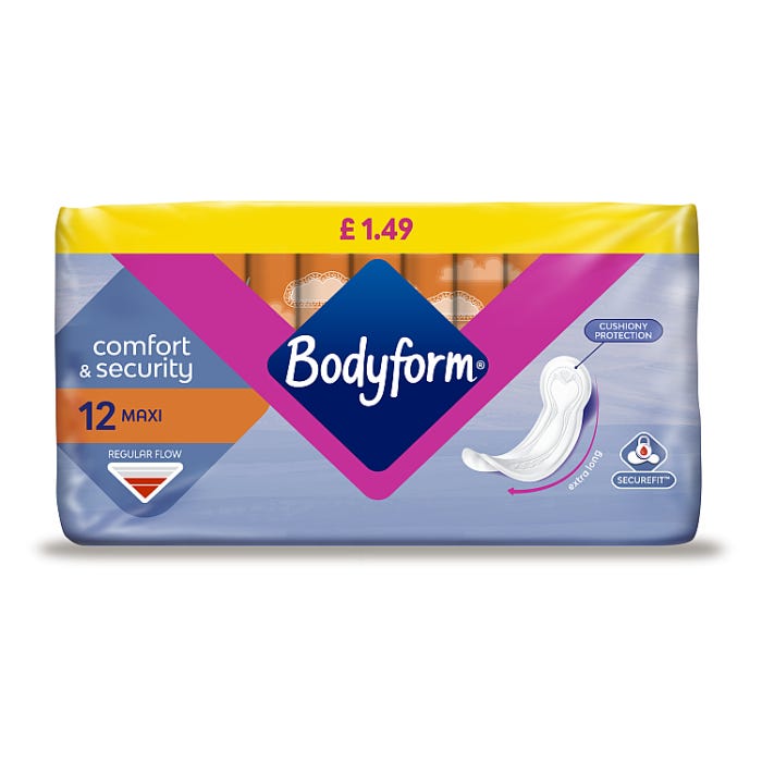 Bodyform Maxi Normal Sanitary Towels (Pack of 12)