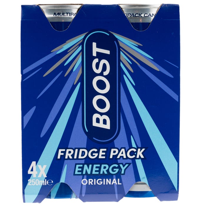 Boost Energy Drink Fridge Pack - Original (Pack of 4 x 250ml) — Essential Edit 5873F