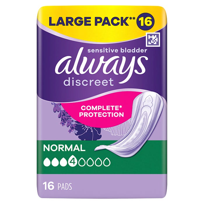 Always Discreet Incontinence Pads Normal (Pack of 16) — Everyday Choice 5873F